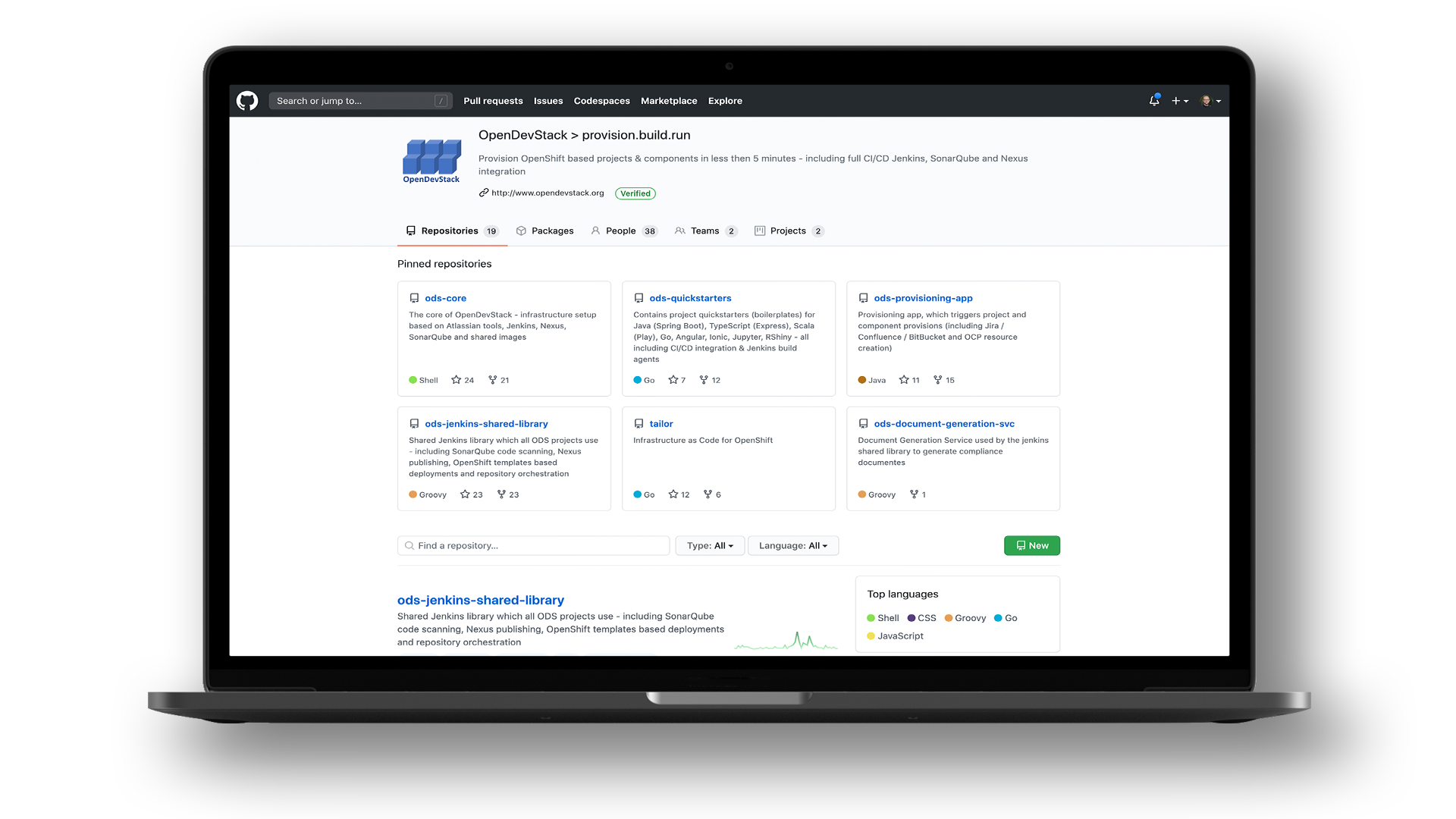 Screenshot of the OpenDevStack GitHub page Screenshot of the OpenDevStack GitHub page